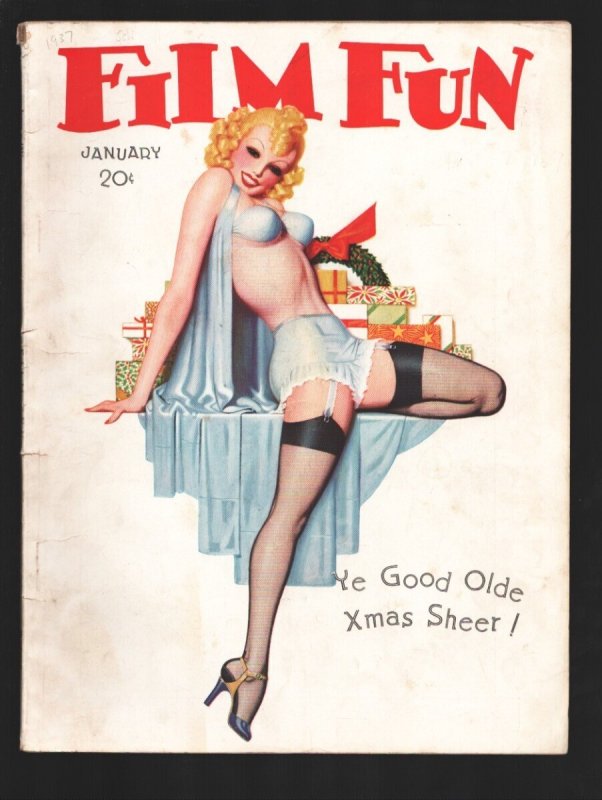 Film Fun 1/1937-spicy Enoch Bolles Cover-movie Star Pix-gags-Christmas Issue-..., raw, ungraded comic book — front cover