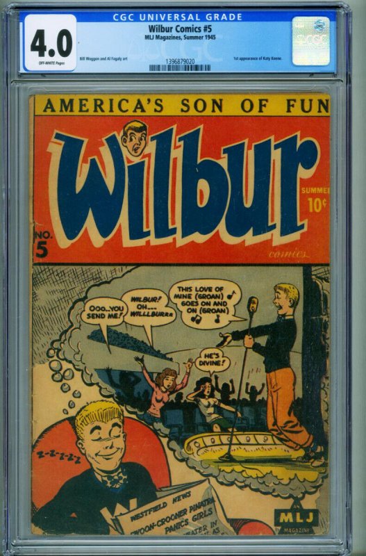 Wilbur Comics #5, CGC 3.0 graded comic book, Universal Blue label — front cover in its holder