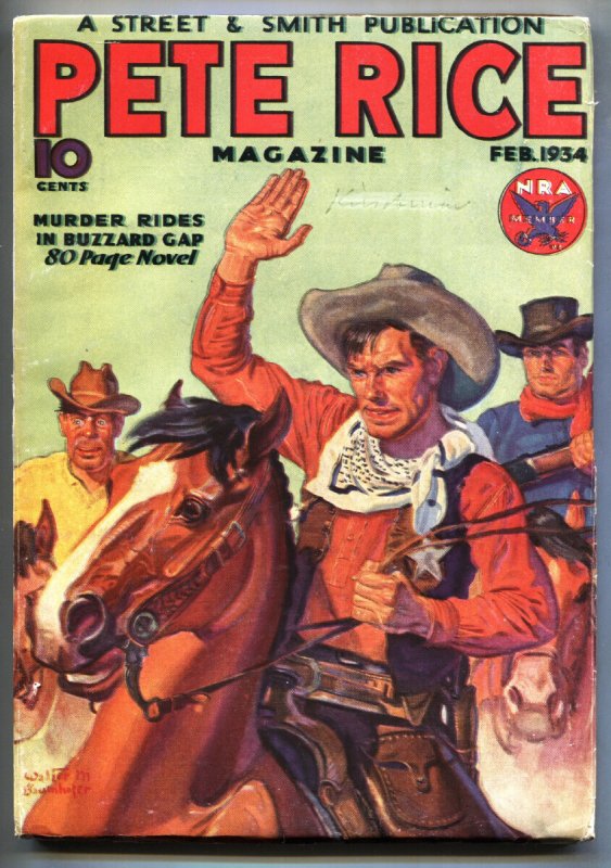 Pete Rice Feb 1934- Street and Smith Pulp- Walter Baumhofer Cover- VG+ (Street & Smith, 1934), raw comic book in VG+ condition — front cover