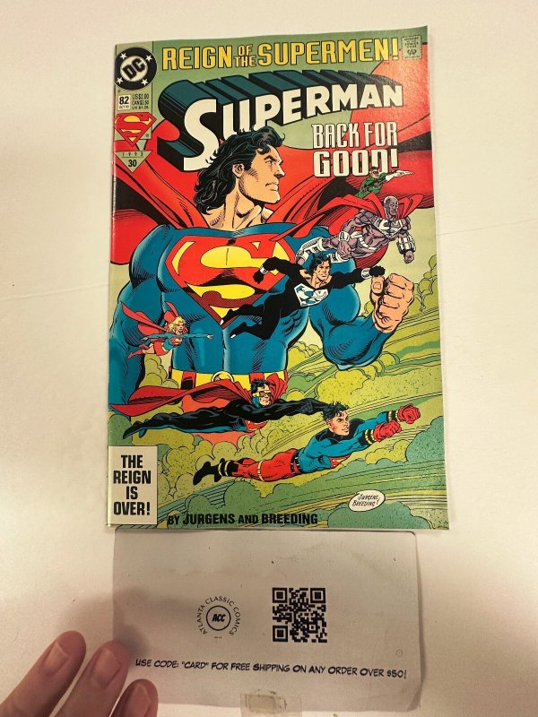 Superman #82 (DC Comics, 1993), raw comic book in NM condition — front cover