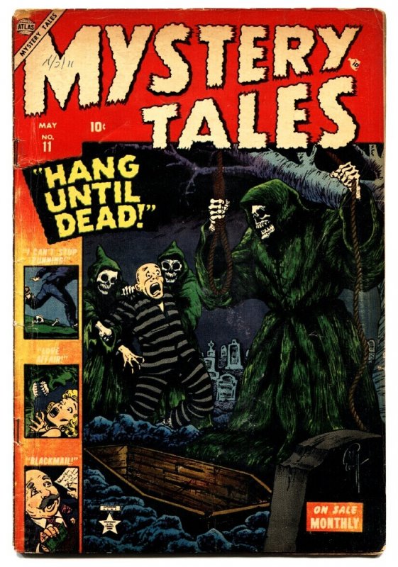 Mystery Tales #11 (Atlas Comics, 1953), raw comic book in VG- condition — front cover