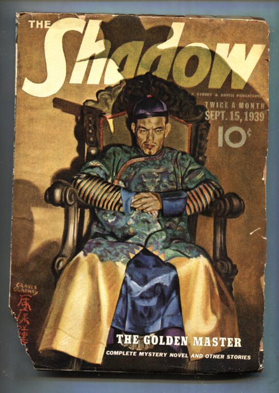 Shadow 9/15/1939-1st Shiwan Khan-Rare Hero Pulp Magazine (Street & Smith, 1939), raw, ungraded comic book — front cover
