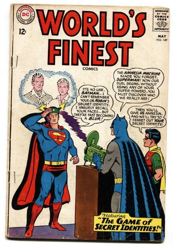 Worlds Finest #149 (DC Comics, 1965), raw, ungraded comic book — front cover