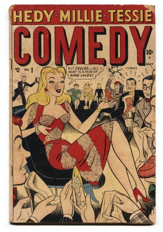 Comedy #1 (Timely Comics, 1948), raw comic book in VG condition — front cover