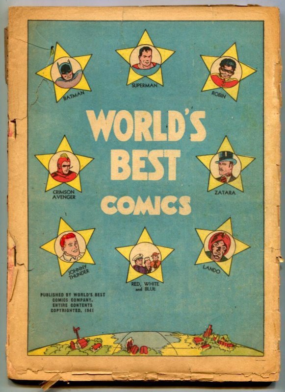 World's Best #1 (DC Comics, 1942), raw, ungraded comic book — front cover