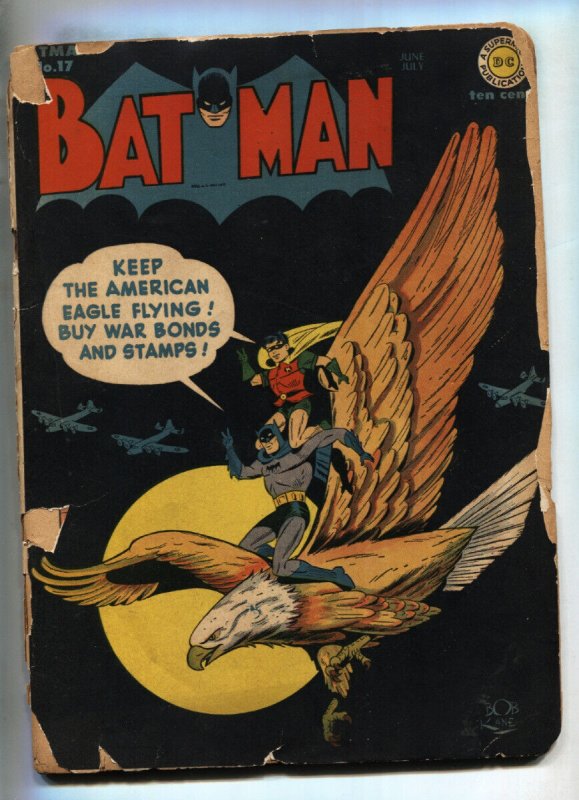 Batman #17 (DC Comics, 1943), raw, ungraded comic book — front cover